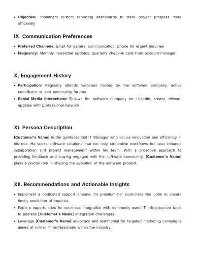 Free Software Customer Profile Template to Edit Online