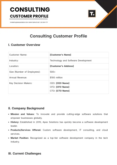 Free Consulting Customer Profile Template to Edit Online