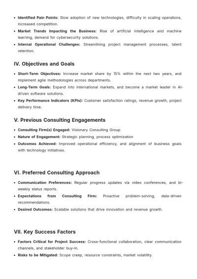 Free Consulting Customer Profile Template to Edit Online