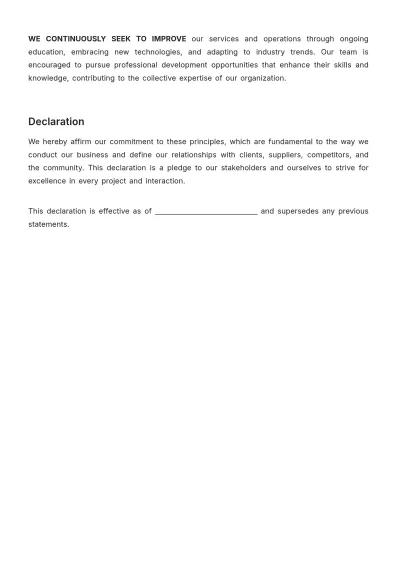 Free Interior Design Declaration Statement Template to Edit Online