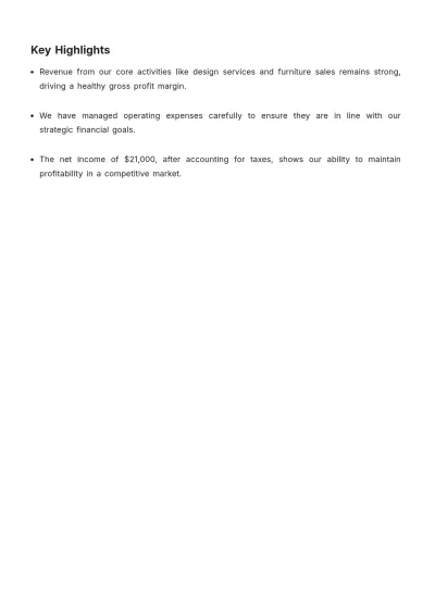 Free Interior Design Profit & Loss Statement Template to Edit Online
