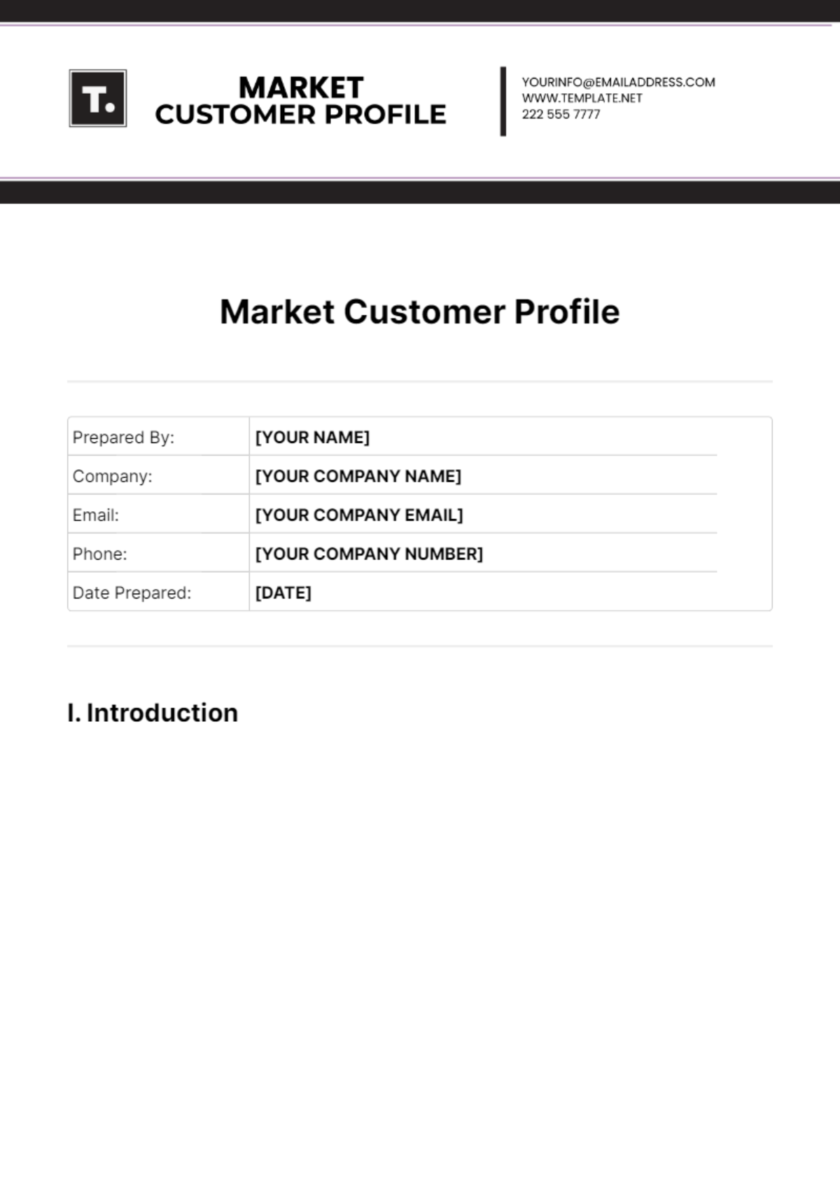 Market Customer Profile Template - Edit Online & Download