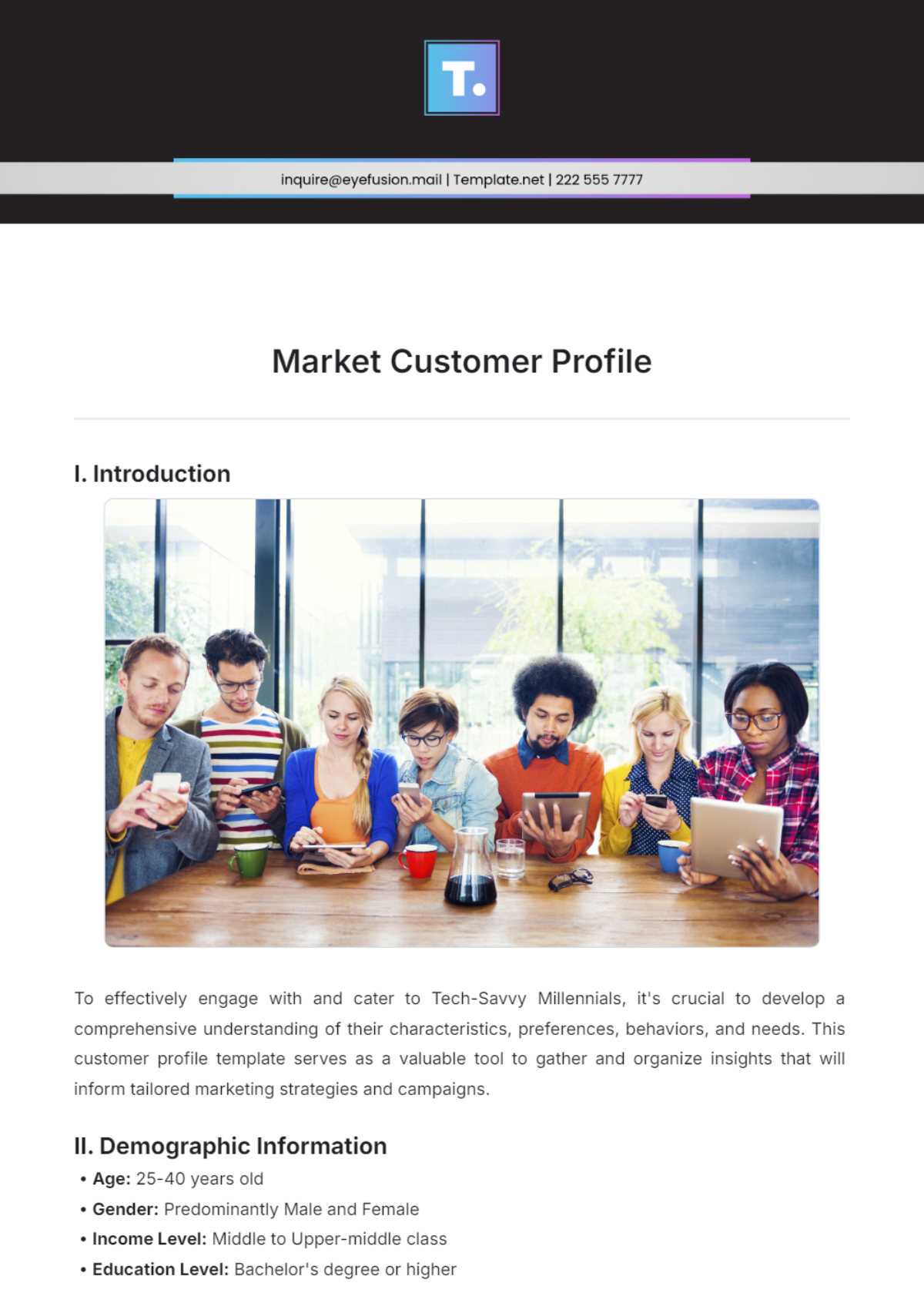 Free Market Customer Profile Template