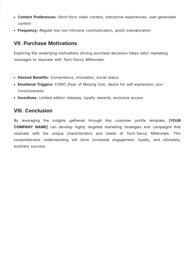 Free Market Customer Profile Template to Edit Online | Template.net to Edit Online