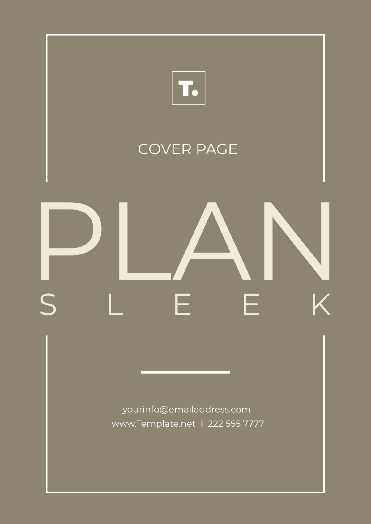 Plan Sleek Cover Page Template