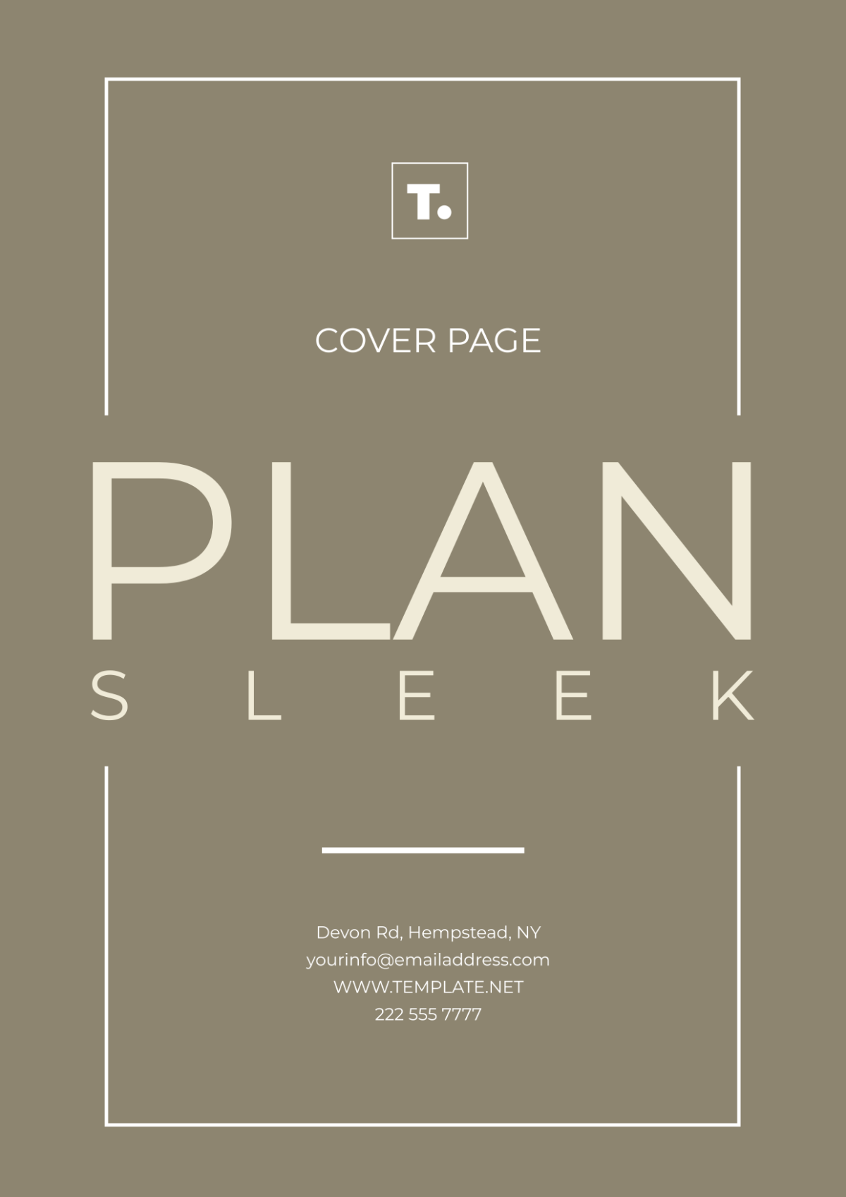 Plan Sleek Cover Page