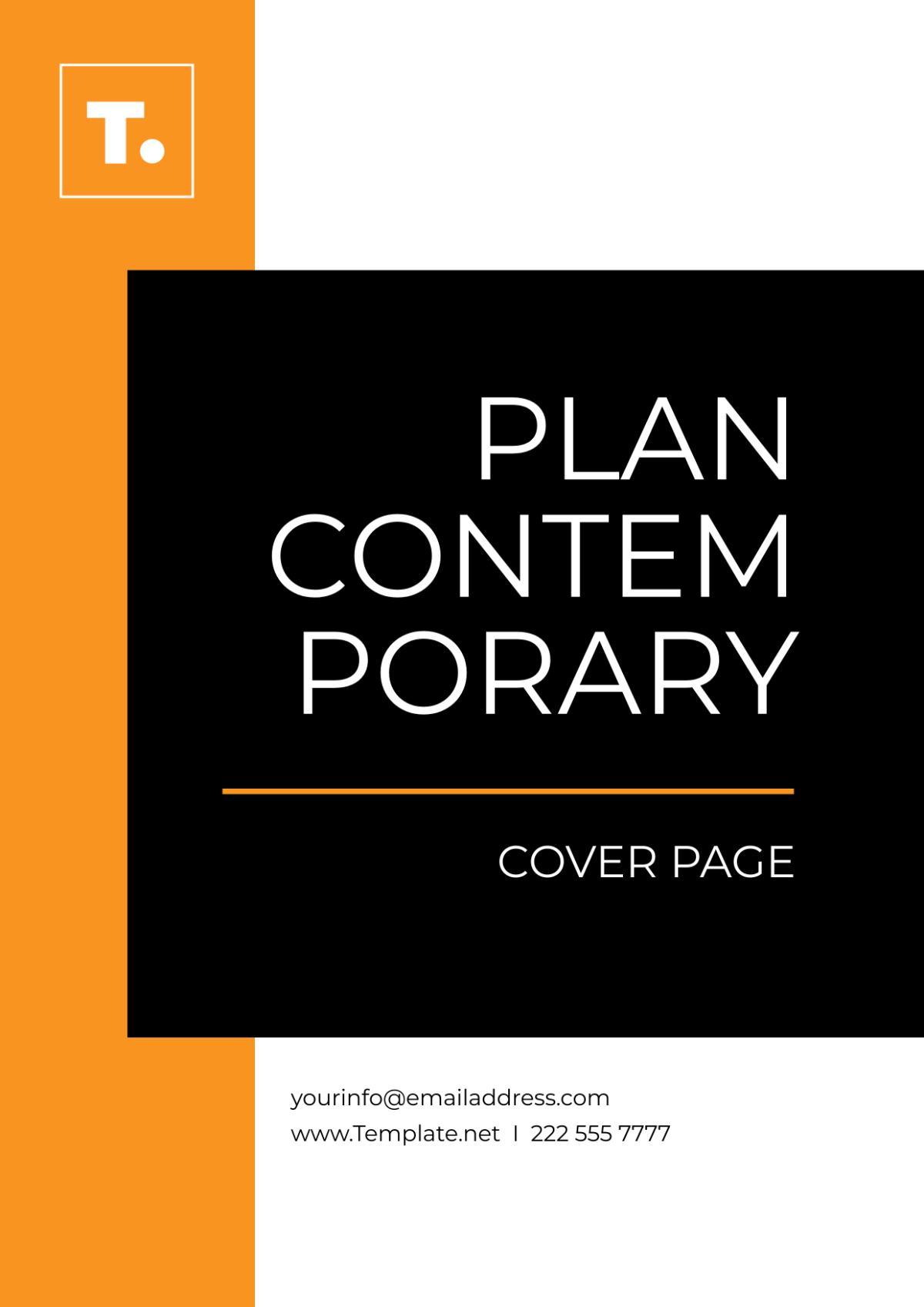 Plan Contemporary Cover Page Template