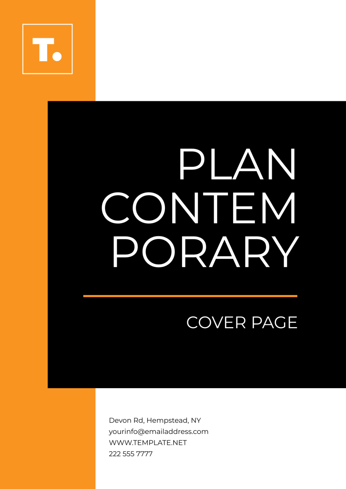 Plan Contemporary Cover Page