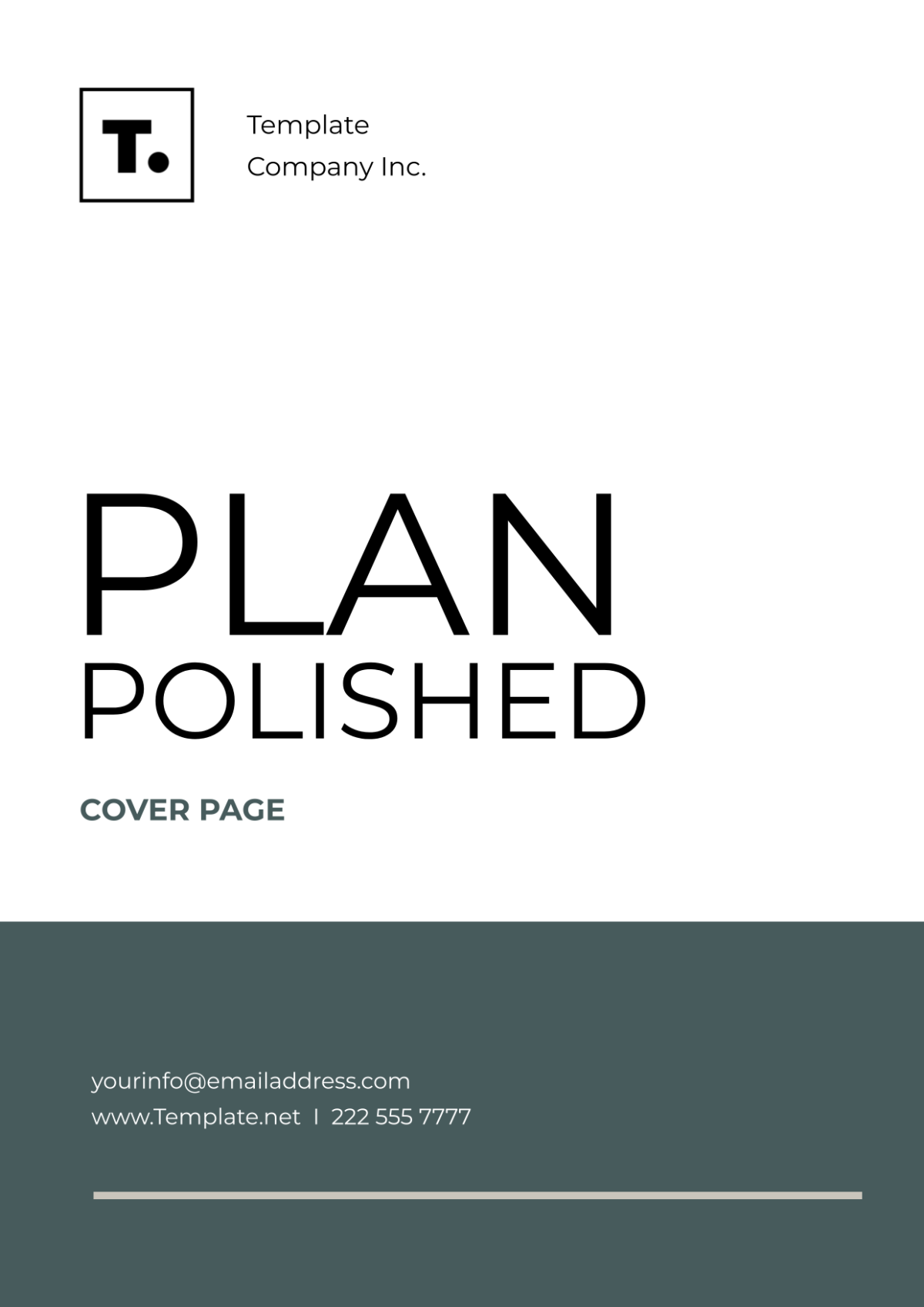 Plan Polished Cover Page Template