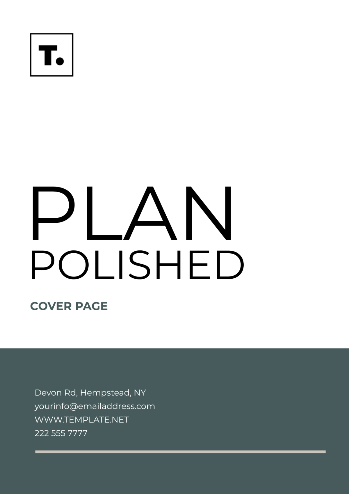 Plan Polished Cover Page