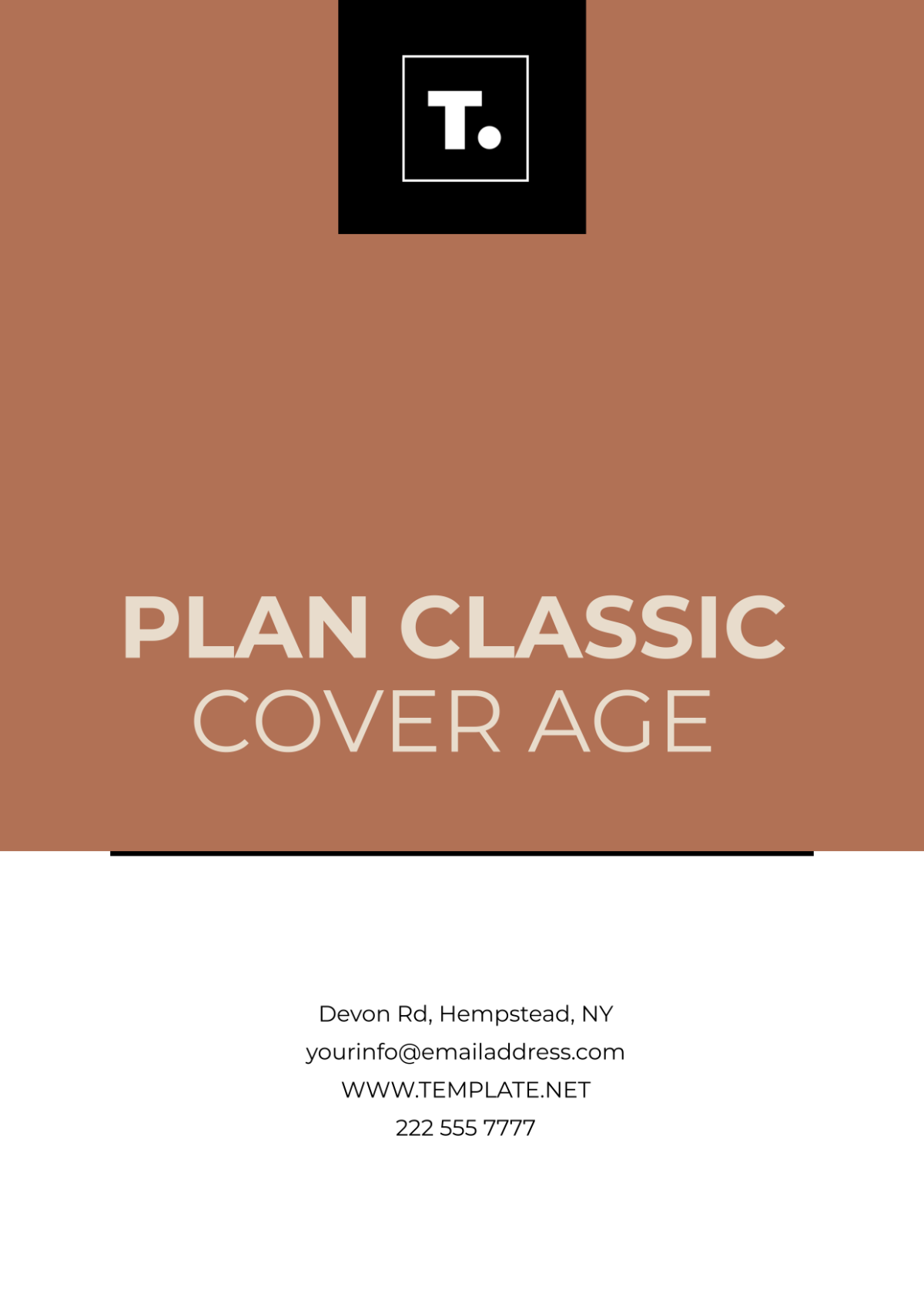 Plan Classic Cover Page Template