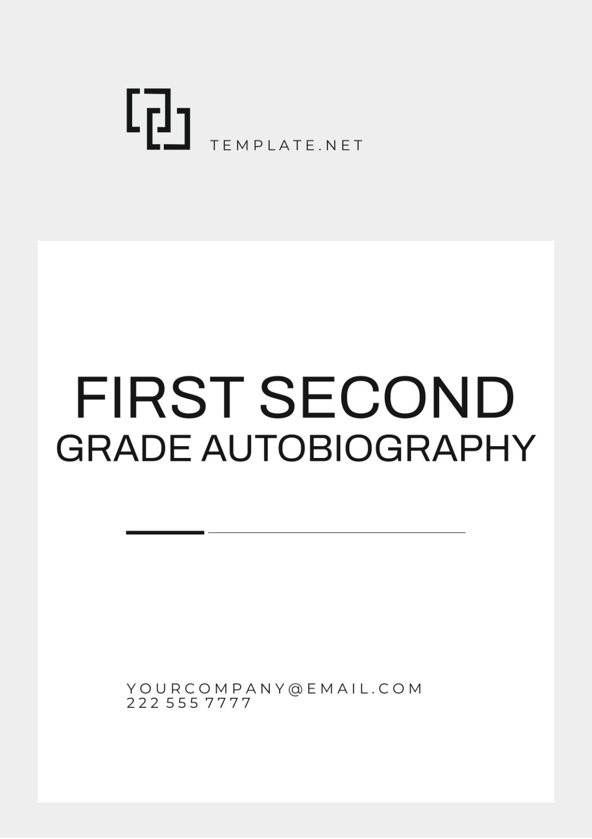 Free First Second Grade Autobiography Template