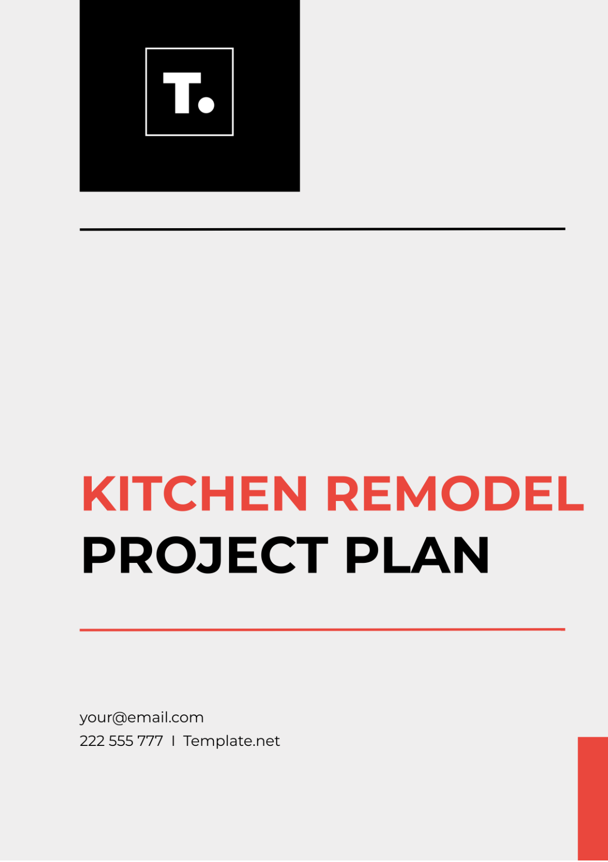 Kitchen Remodel Project Plan Template