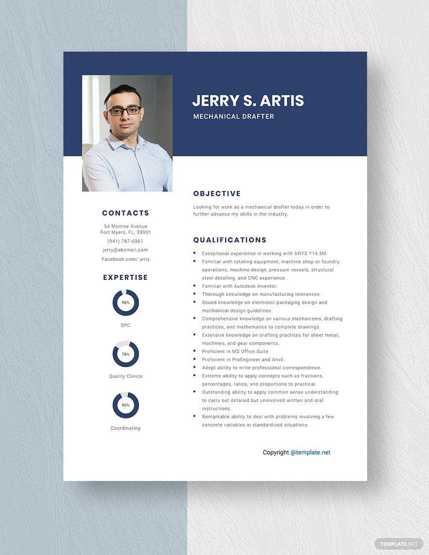 Mechanical Drafter Resume in Word, Apple Pages