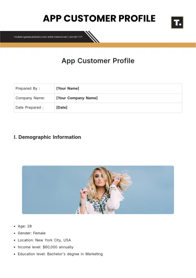 Free App Customer Profile Template to Edit Online