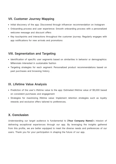Free App Customer Profile Template to Edit Online