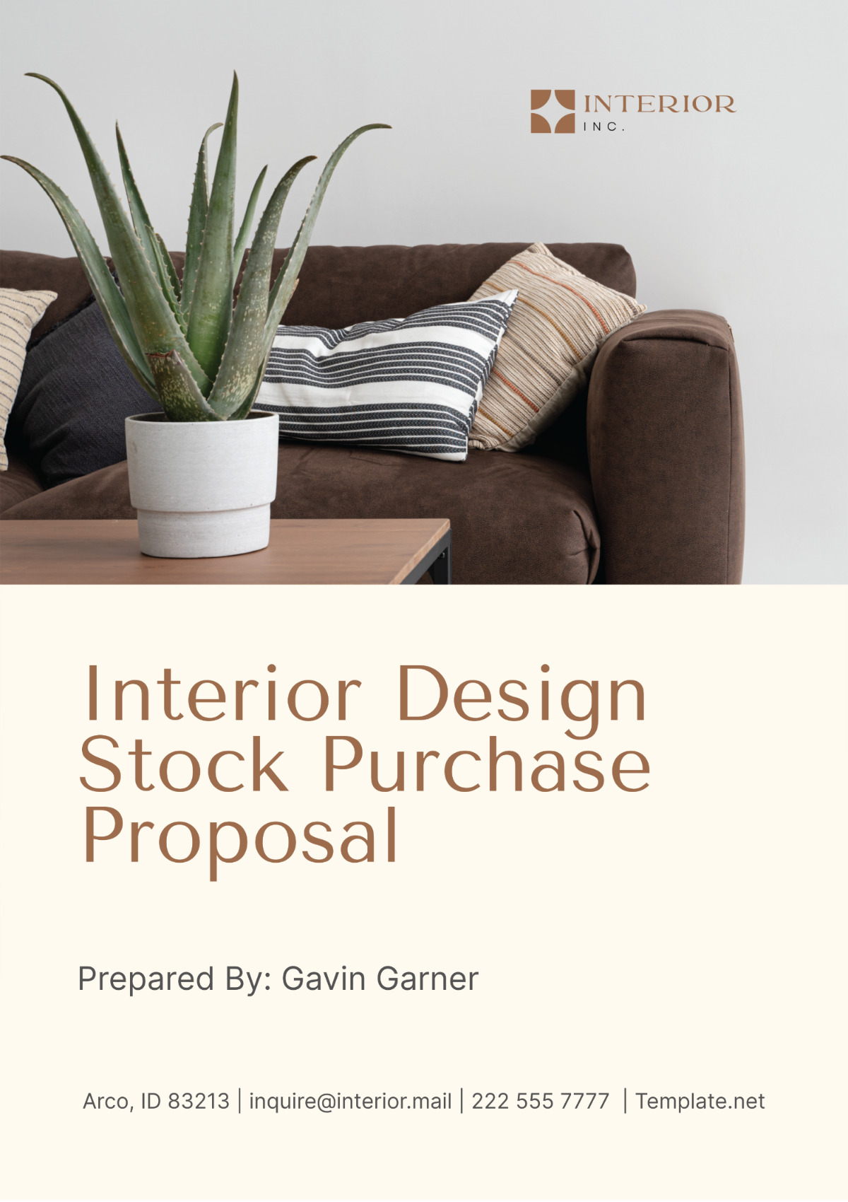 Interior Design Stock Purchase Proposal Template - Edit Online & Download