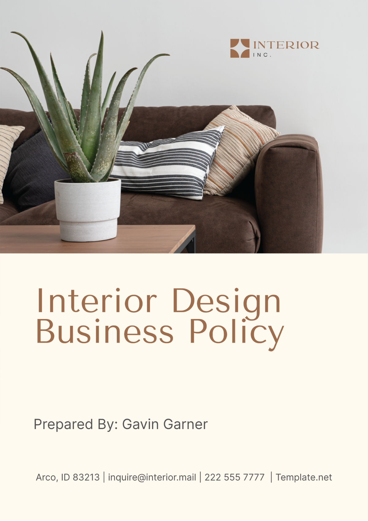 Free Interior Design Business Policy Template to Edit Online