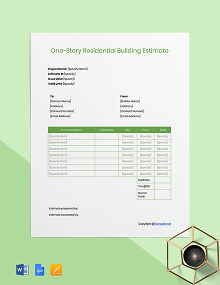 28+ Construction Estimate Excel Templates - Free Downloads | Template.net