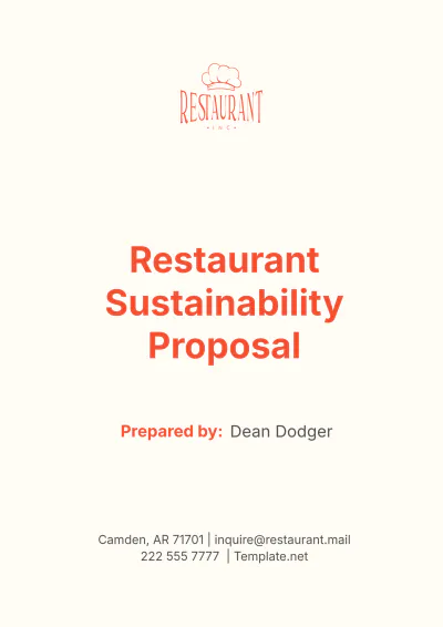 Free Restaurant Sustainability Proposal Template to Edit Online