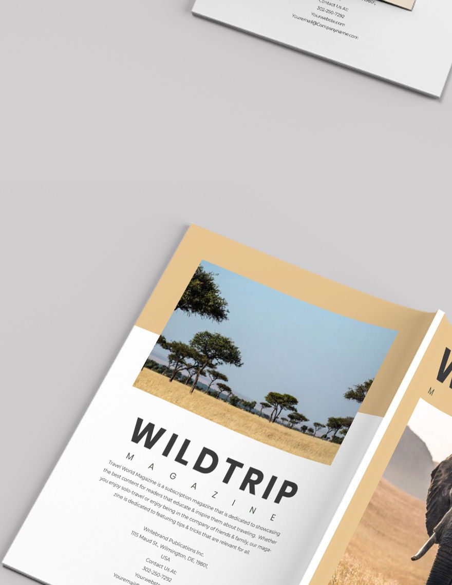 Wild Life Traveler Magazine Template