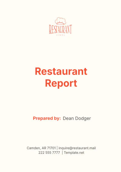 Free Restaurant Report Template to Edit Online