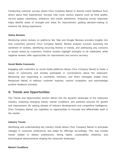 Free Restaurant Report Template to Edit Online