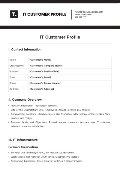 Free IT Customer Profile Template to Edit Online | Template.net to Edit Online