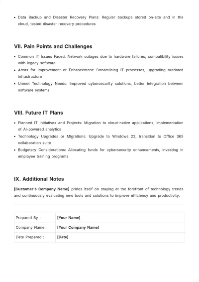 Free IT Customer Profile Template to Edit Online | Template.net to Edit Online