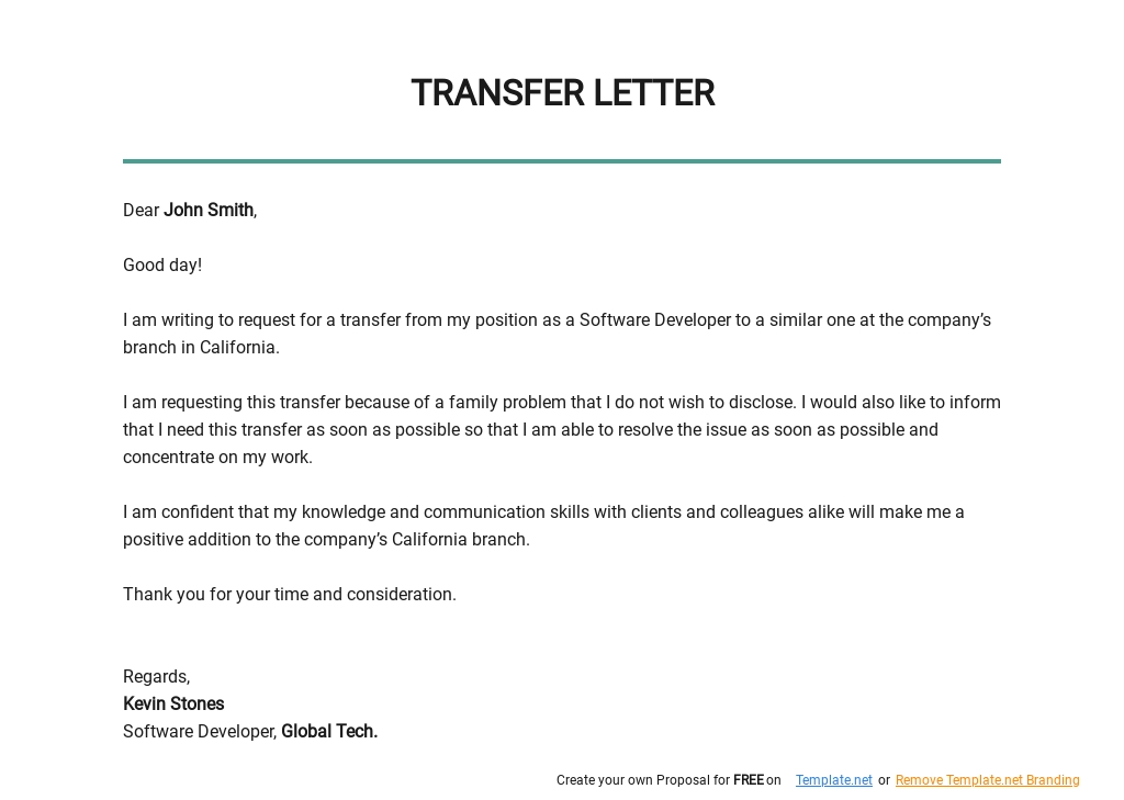 Transfer Letter Format Template.jpe