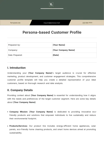 Free Persona-based Customer Profile Template to Edit Online