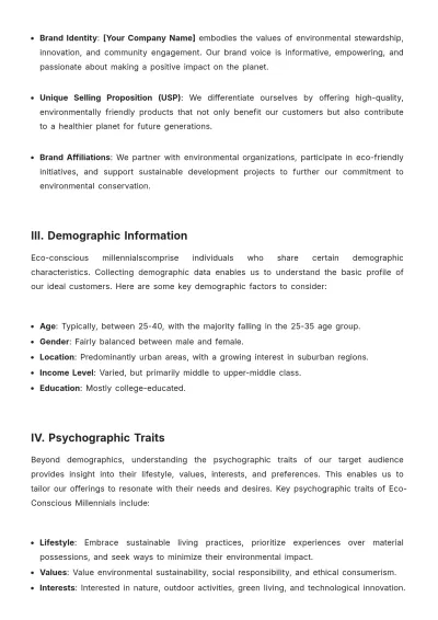 Free Persona-based Customer Profile Template to Edit Online