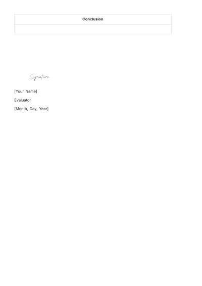 Free Restaurant Management Evaluation Template to Edit Online