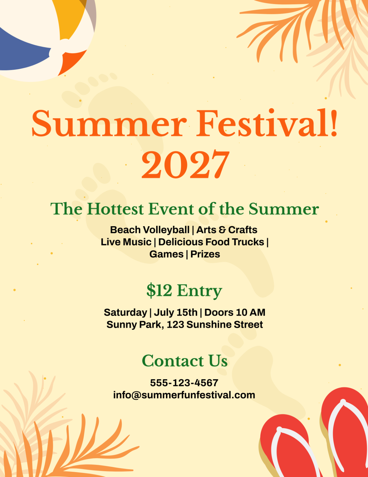 Summer Event Flyer Template - Edit Online & Download Example | Template.net
