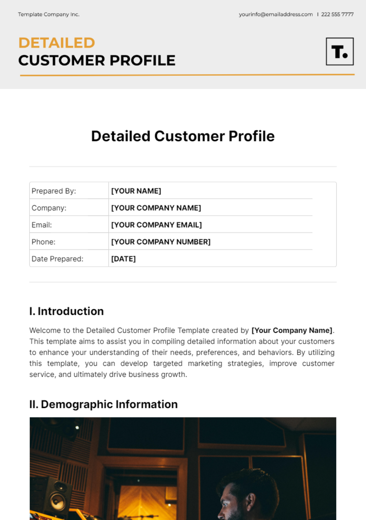 Detailed Customer Profile Template - Edit Online & Download