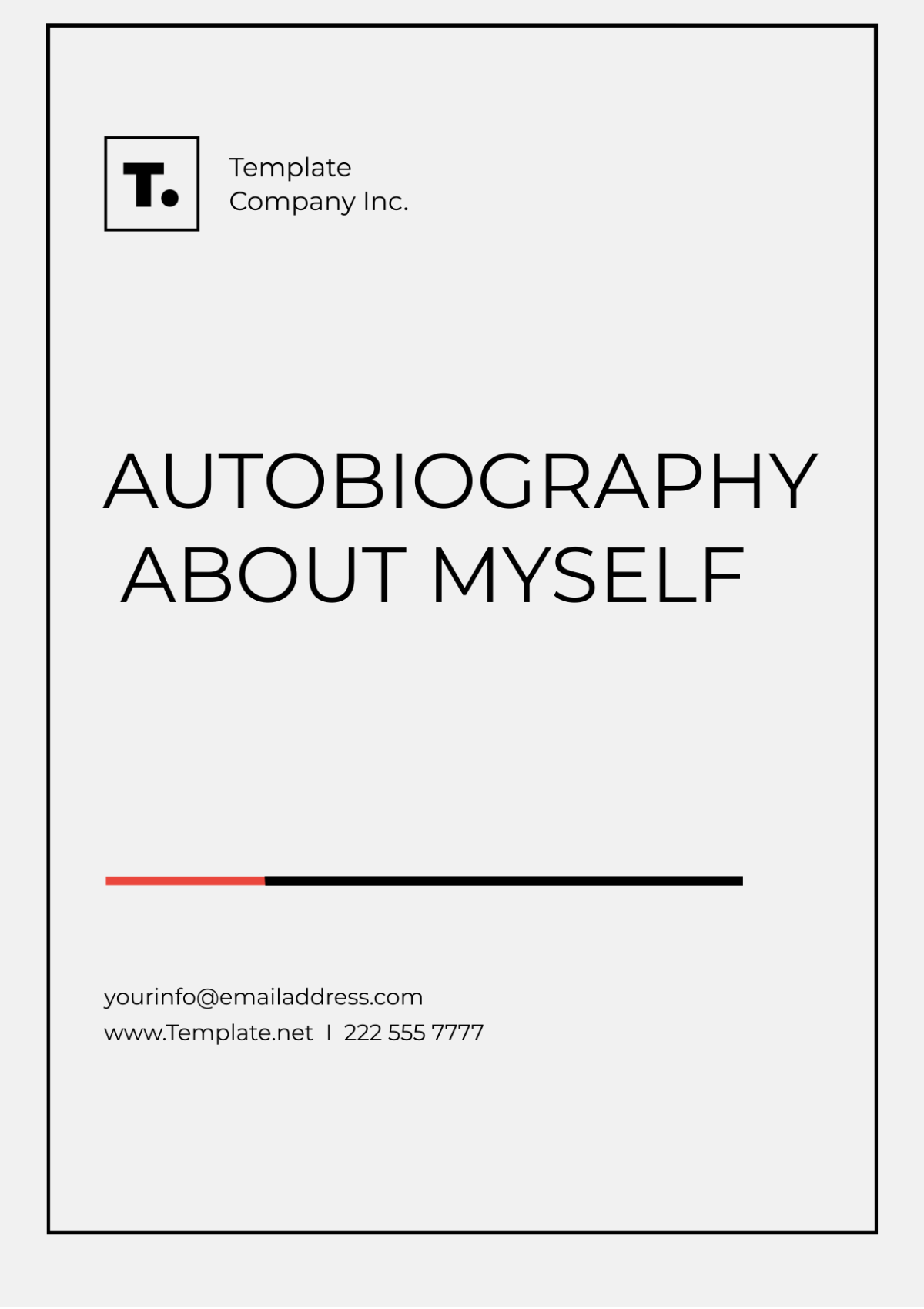 Free Autobiography about Myself Template