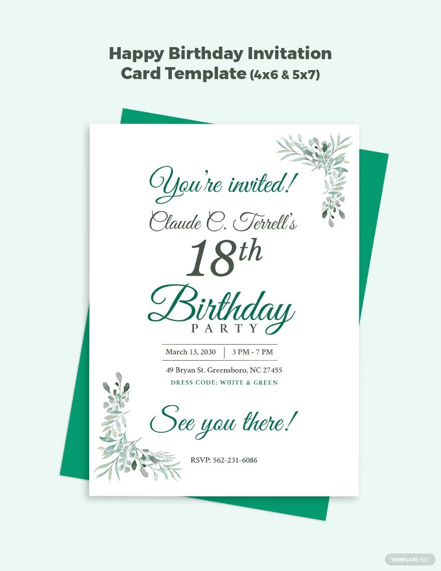 Happy Birthday Invitation Card Template - Download in Word, Illustrator, PSD, Apple Pages, Publisher, Outlook