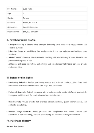 Free Consumer Customer Profile Template to Edit Online | Template.net to Edit Online