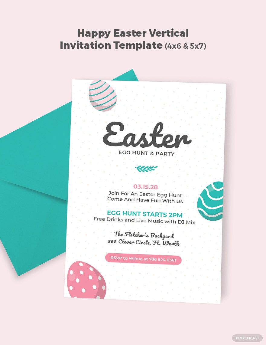 Happy Easter Vertical Invitation Template