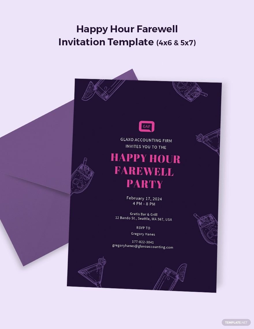 Happy Hour Farewell Invitation Template