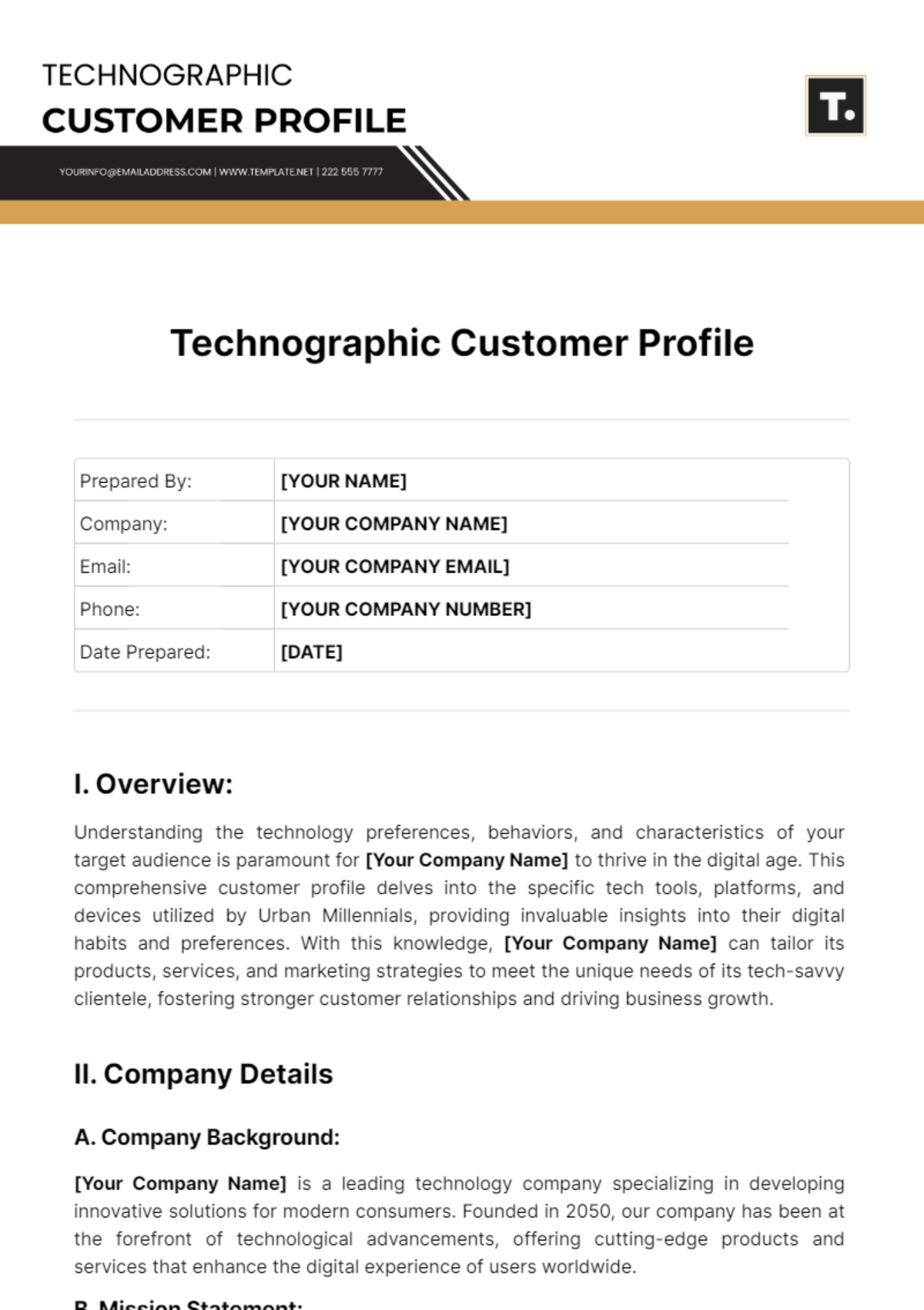 Technographic Customer Profile Template - Edit Online & Download