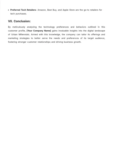 Free Technographic Customer Profile Template to Edit Online | Template.net to Edit Online