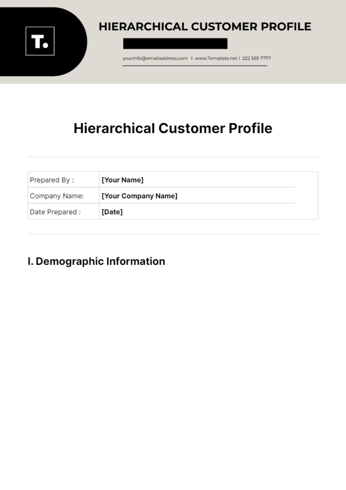 Hierarchical Customer Profile Template