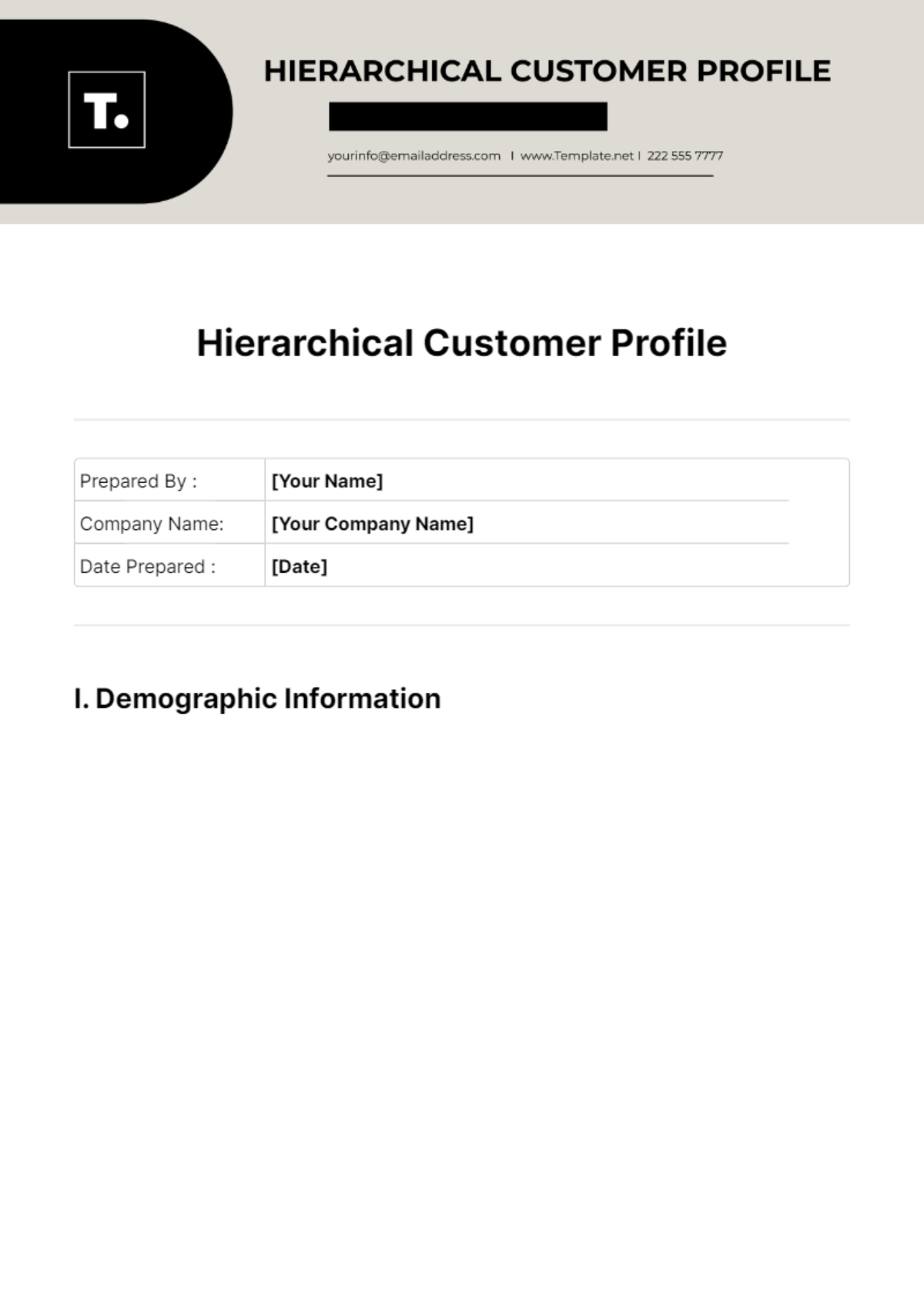 Hierarchical Customer Profile Template - Edit Online & Download