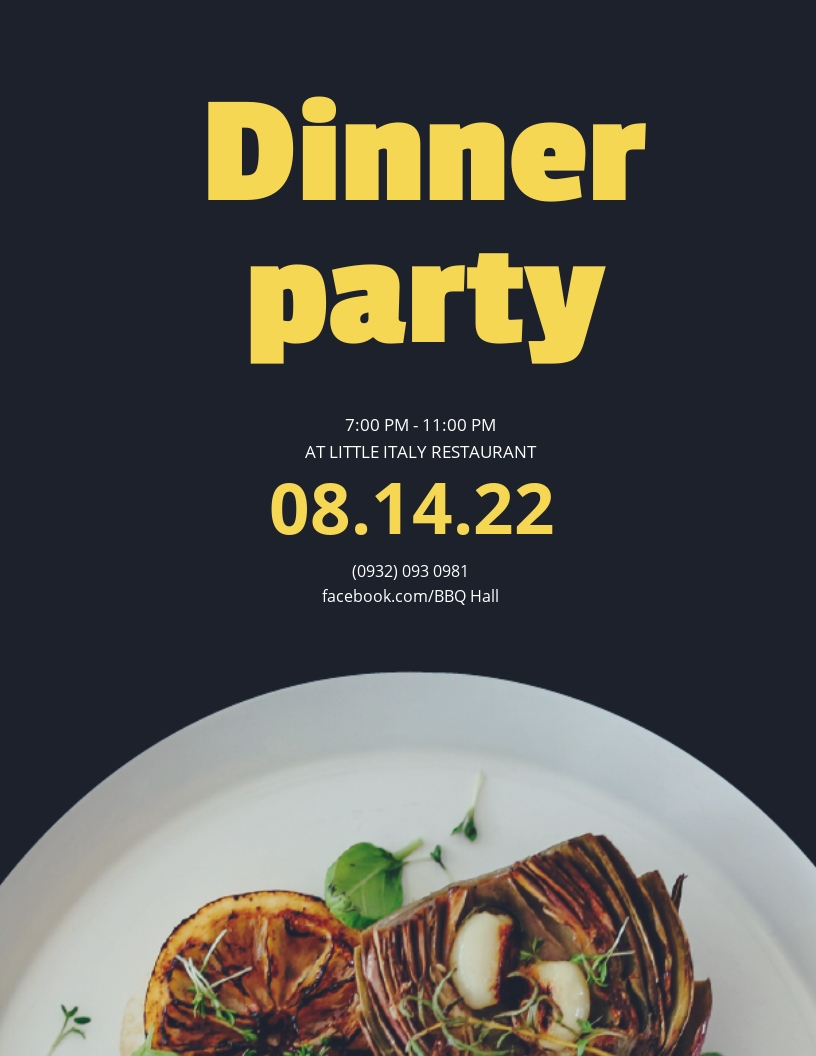 Dinner Poster Template Free Printable Templates