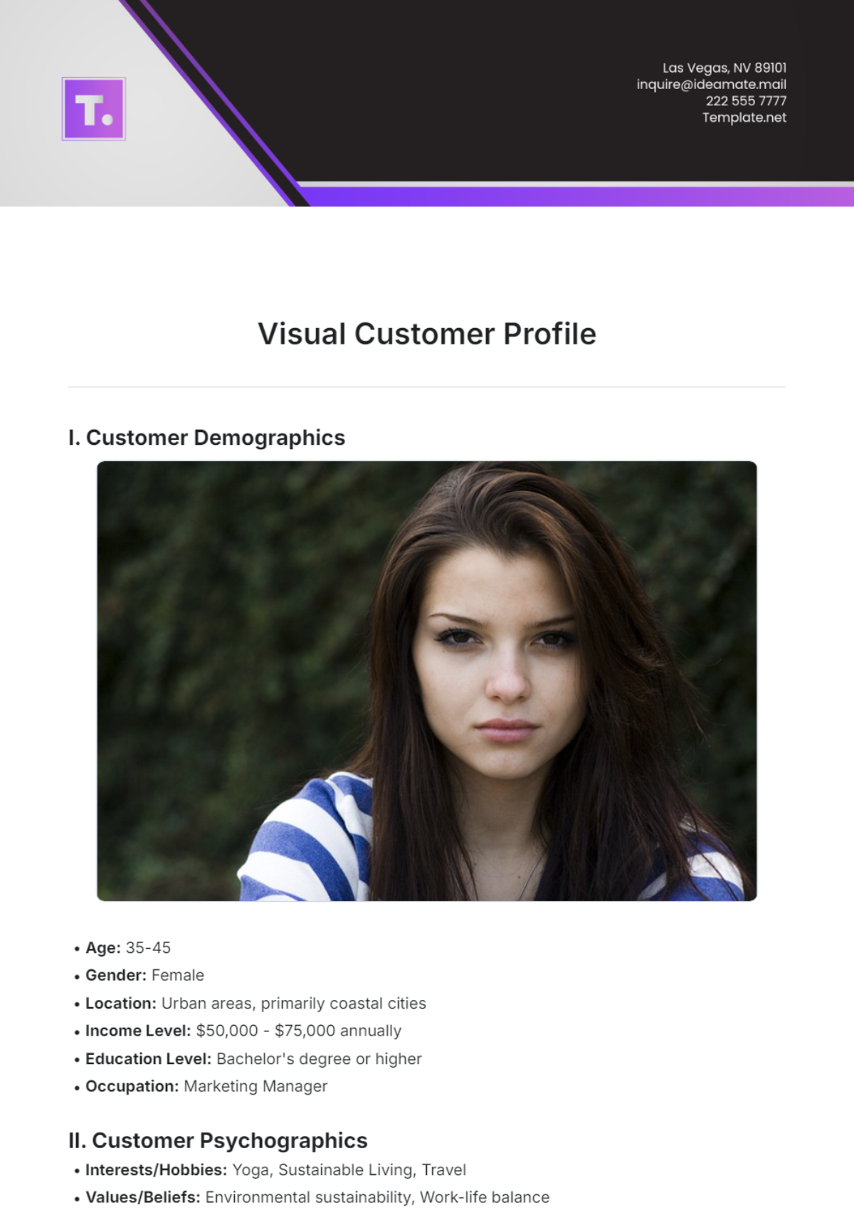 Free Visual Customer Profile Template