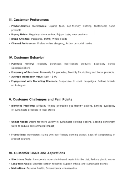 Free Visual Customer Profile Template to Edit Online | Template.net to Edit Online