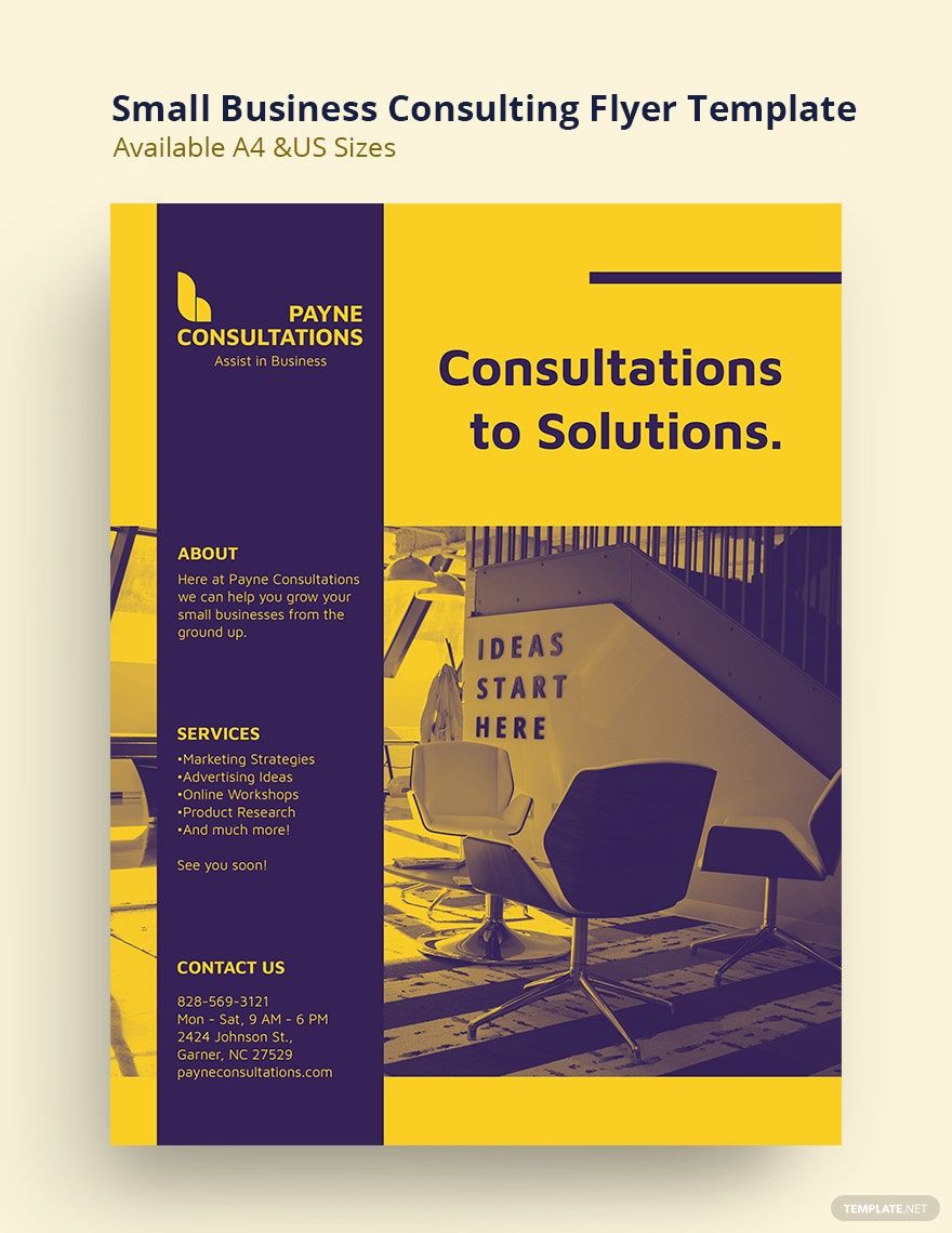 Small Business Consulting Flyer Template in Publisher, Word, Google Docs, PSD, Illustrator, Pages - Download | Template.net