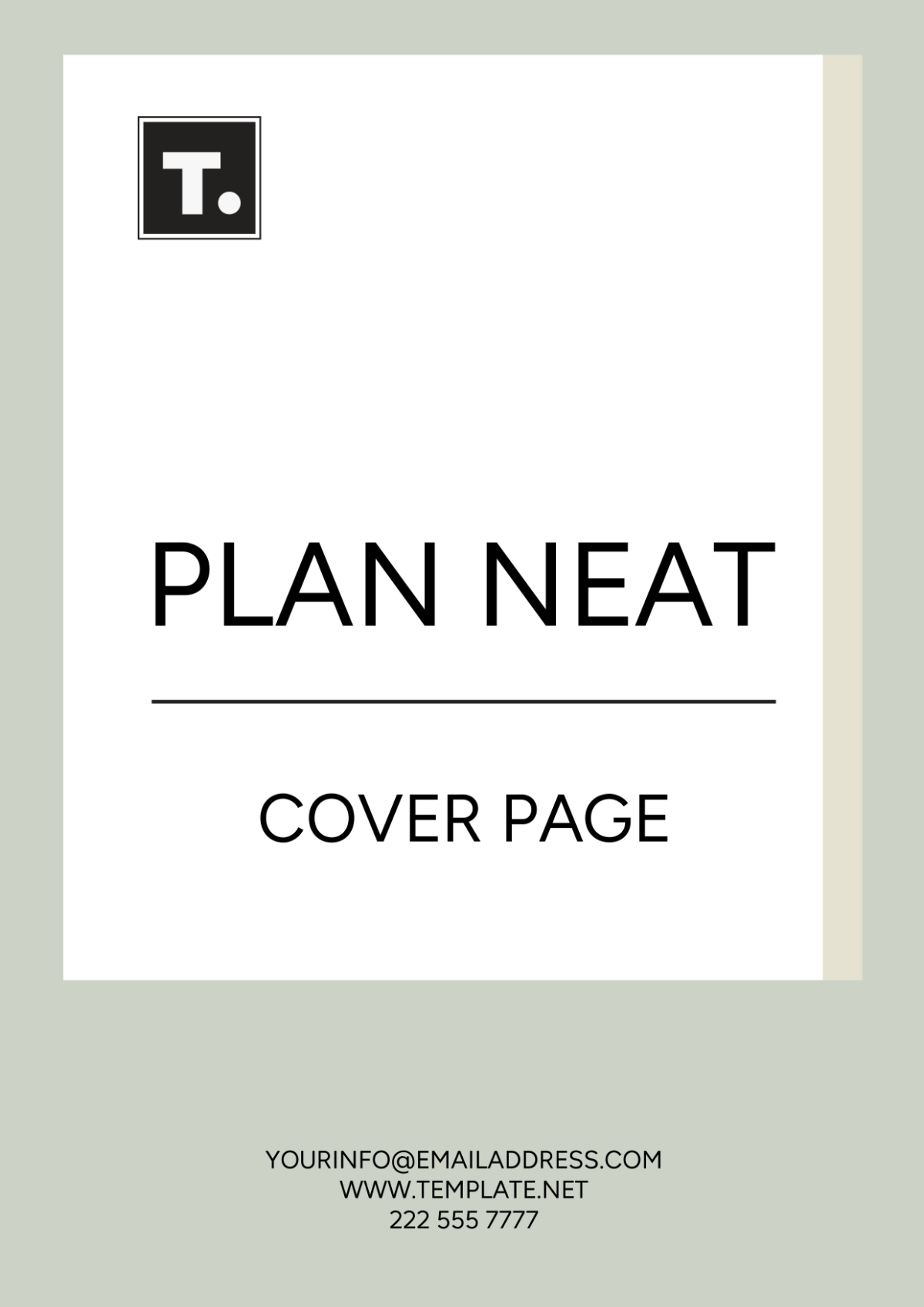 Free Plan Neat Cover Page Template
