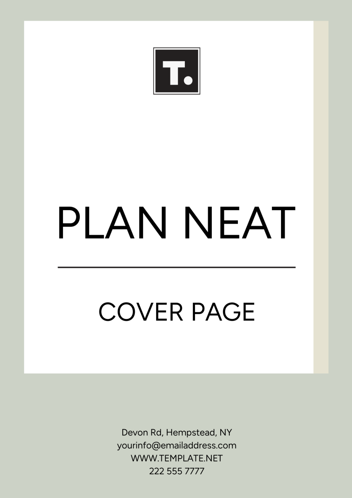 Plan Neat Cover Page